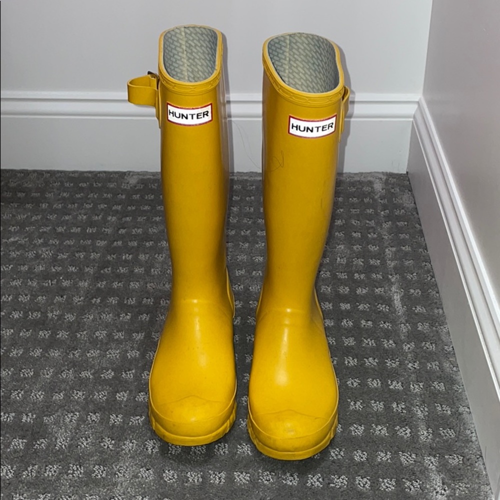 Yellow Tall Hunter Boots Size 6